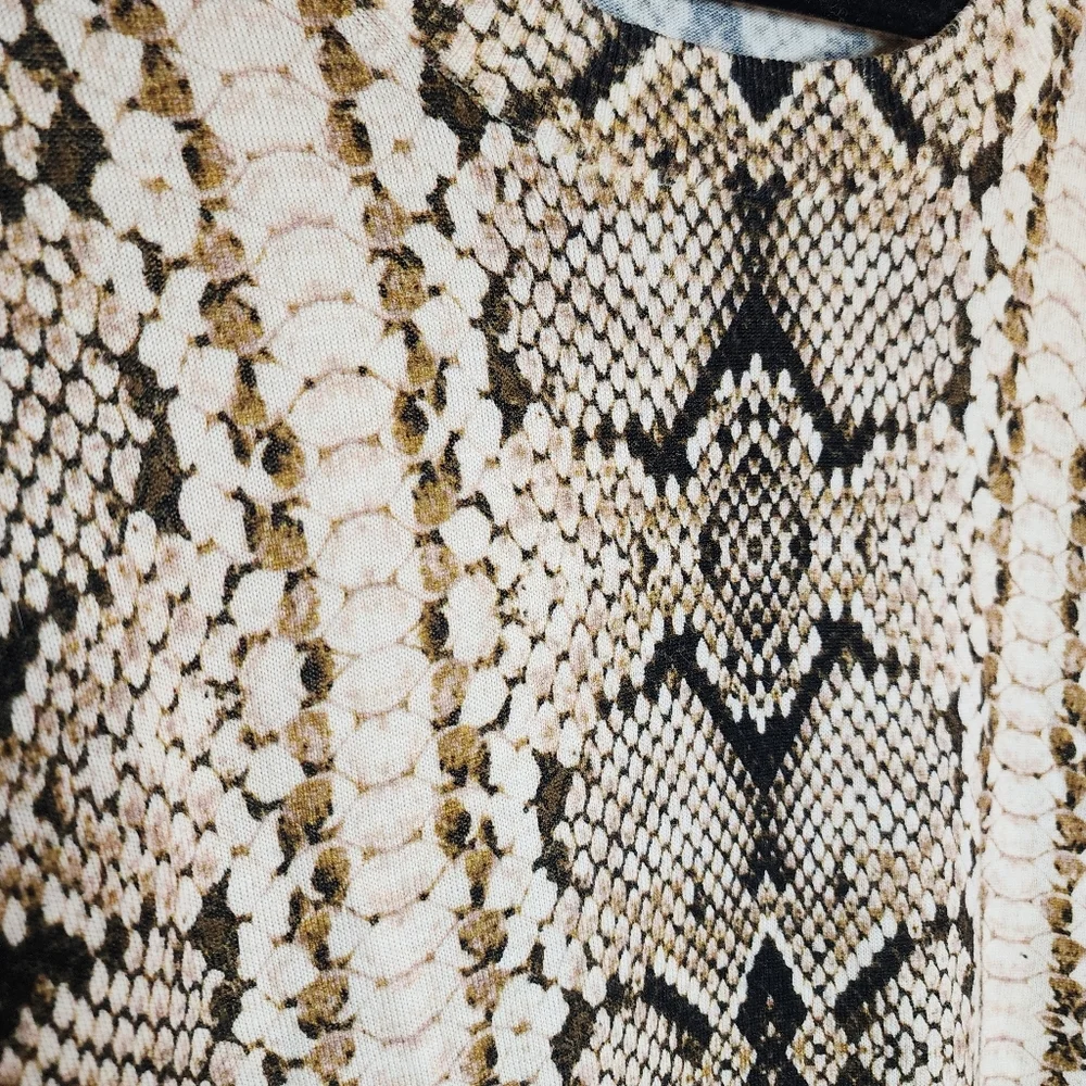 J. Crew Merino Wool Tippi Snakeskin Print‎ Sweater Size 2X